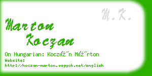 marton koczan business card